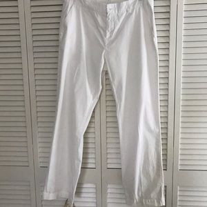 Garnet Hill White Straight Leg Pants, Size 12